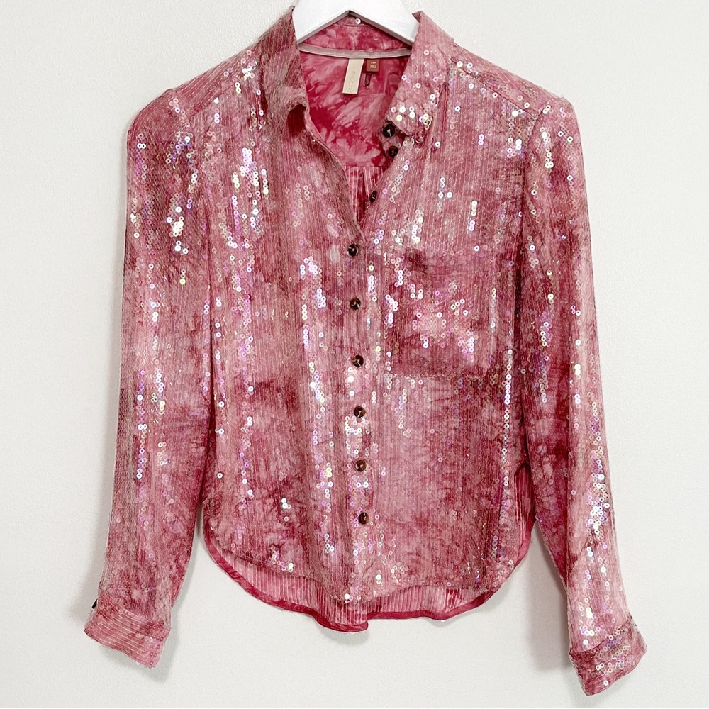 Bogo! Anthroppologie Pilcro Sequined Button Front… - image 4